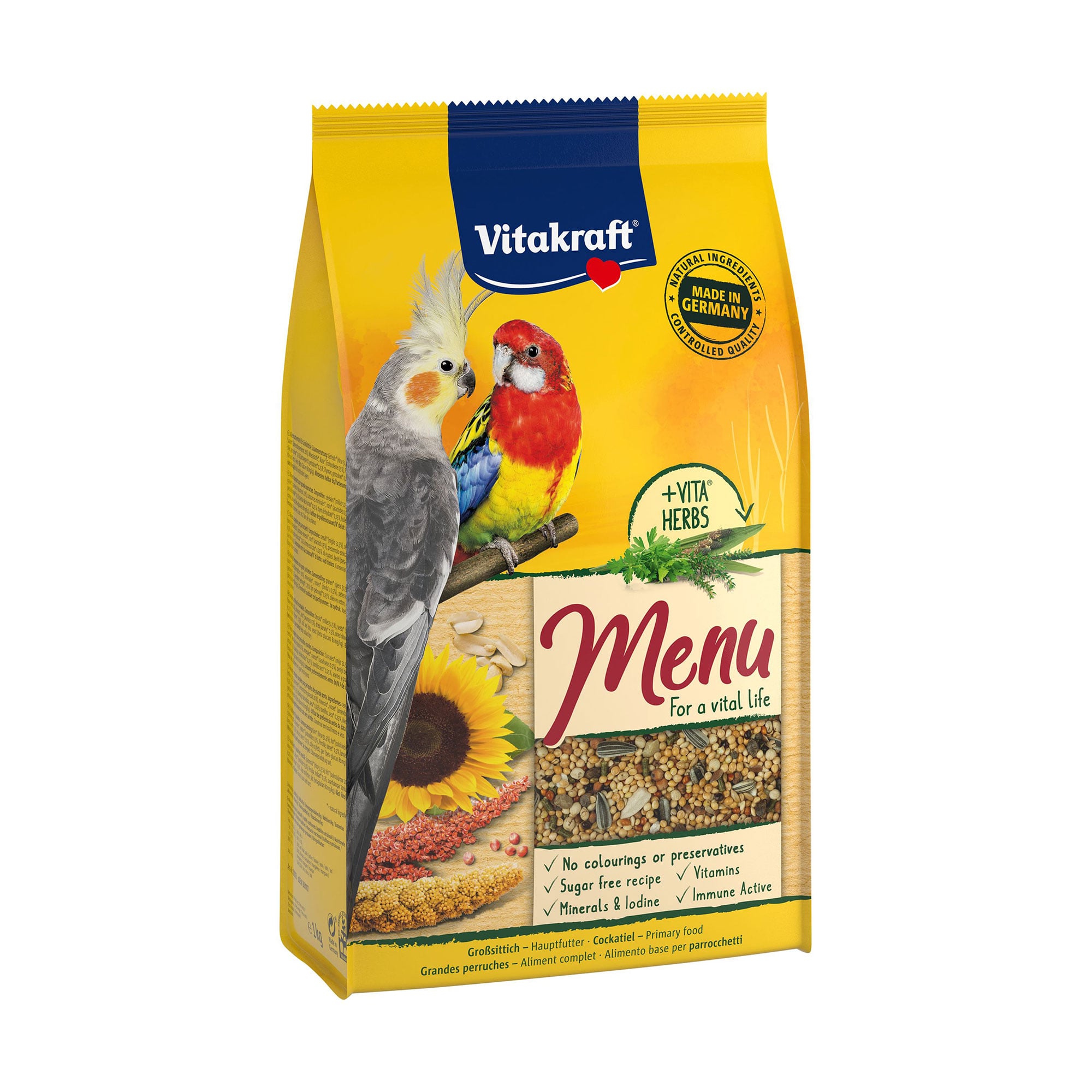 Корм для німф та середніх папуг Vitakraft Premium Menu, 1 кг